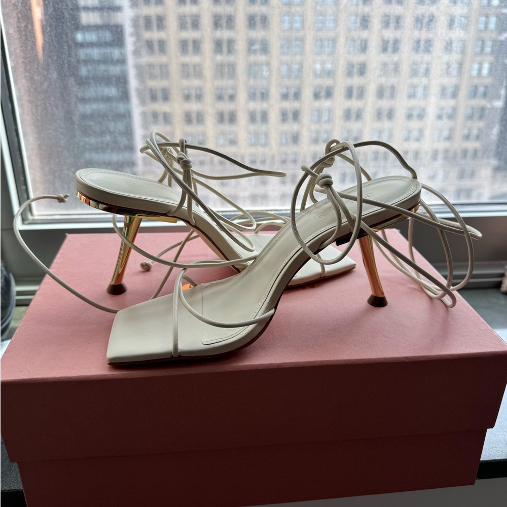 Cult Gaia Cream Strappy Heels - Picture 2 of 4